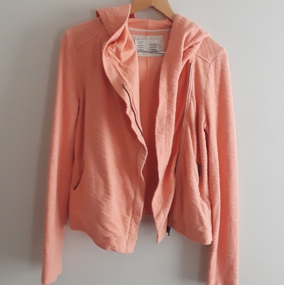 Anthropologie Cozy Peach Hooded Sweater XS - Picture 3 of 8